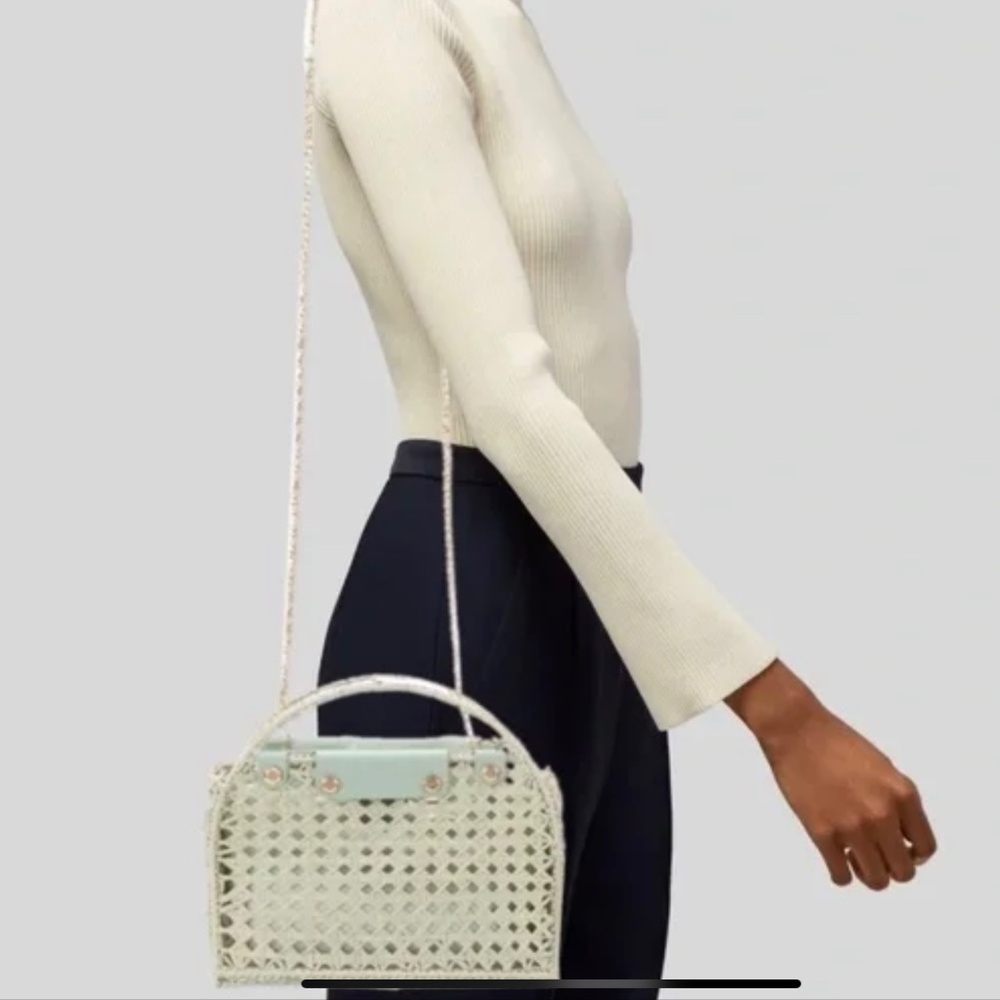 House of Harlow 1960 Framed Raffia Satchel - Picture 5 of 5